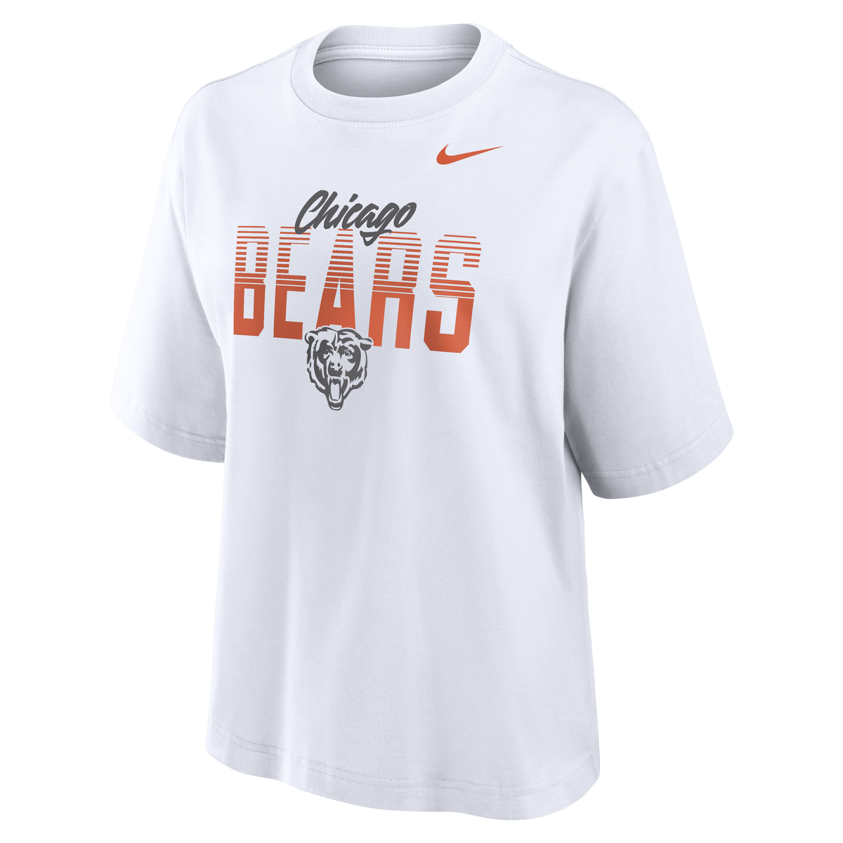 Chicago Bears NIKE Halftime White Boxy T-Shirt for Women product image 2, provided for visual reference and product detail