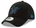 Miami Marlins New Era Black Team Classic 39THIRTY Flex Hat for Men product image 1, provided for visual reference and