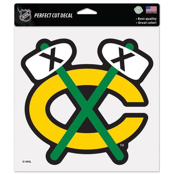Chicago Blackhawks Secondary Logo Tomahawk 8X8 Perfect Cut Decal product image 1, provided for visual reference and product
