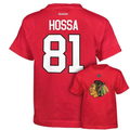 Chicago Blackhawks Marian Hossa Red Reebok 2015 Stanley Cup Champions Name & Number T-Shirt for Men product image 1,