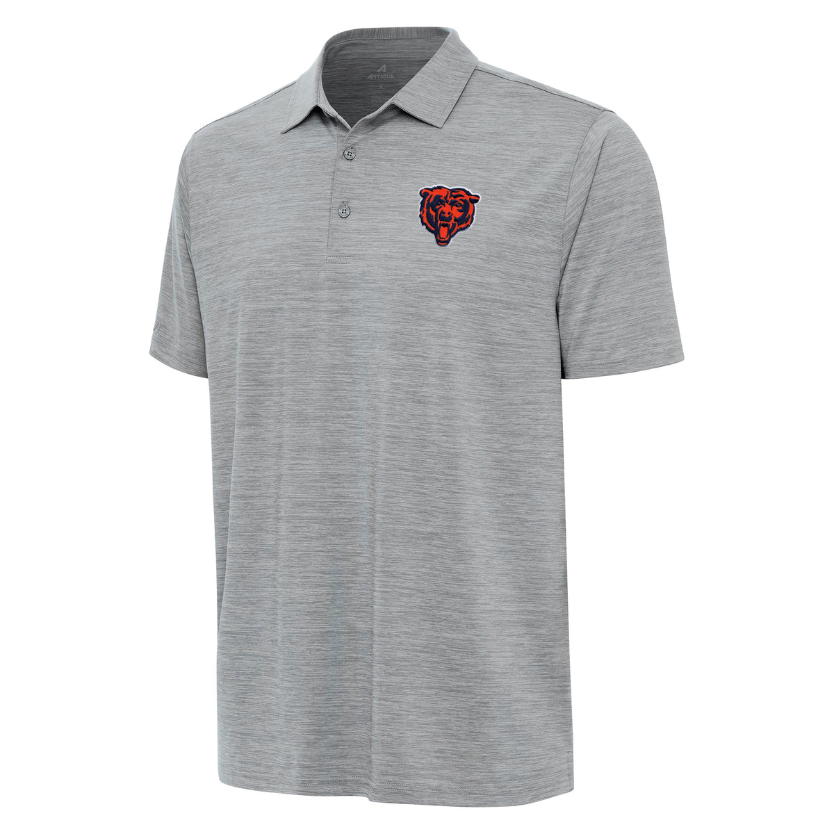 Chicago Bears Antigua Heather Gray Primary Logo Layout Polo for Men product image 1, provided for visual reference and