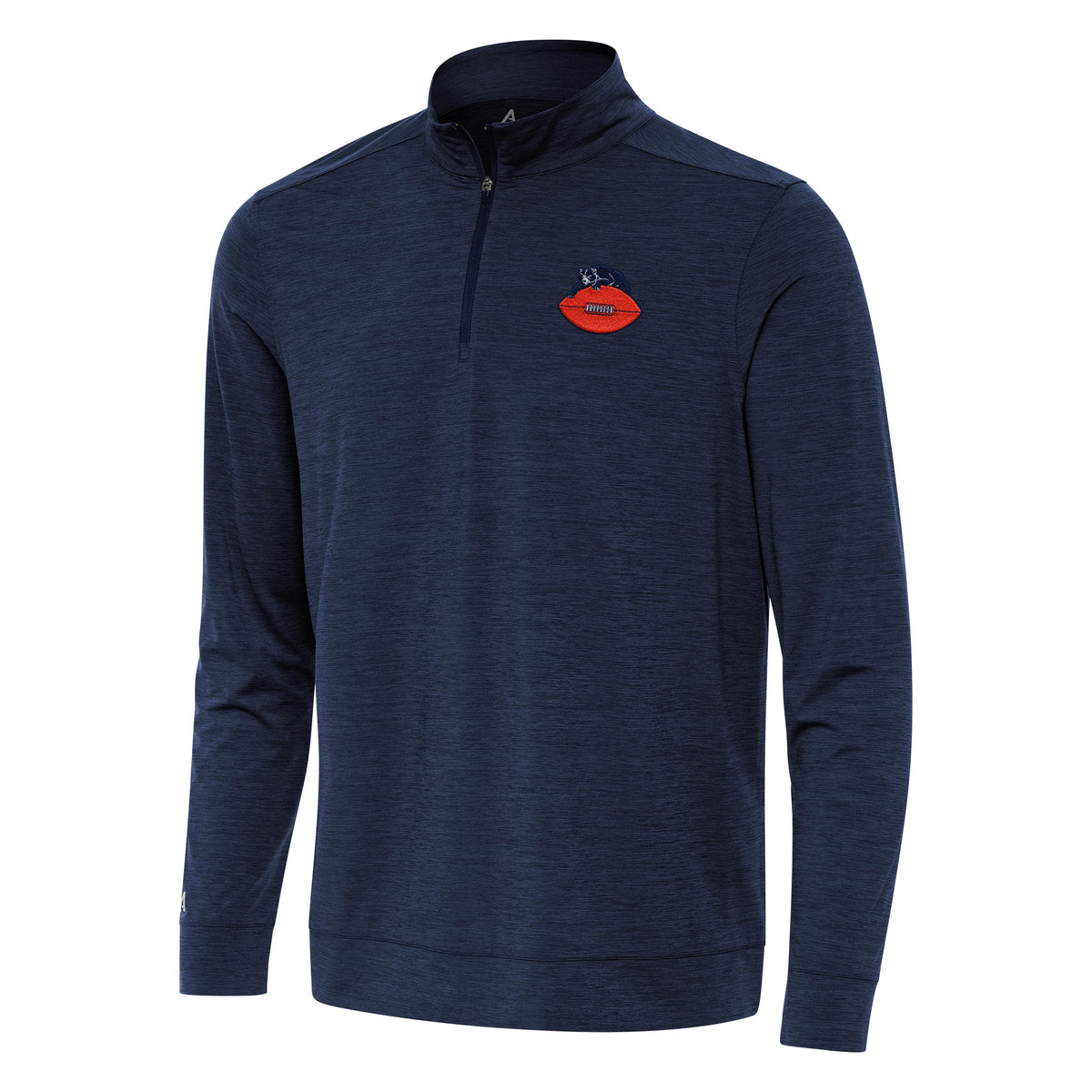 Chicago Bears Antigua Navy 1946 Logo Bright QZ 1/4 Zip Fleece Lightweight Pullover Top for Men product image 1, provided for