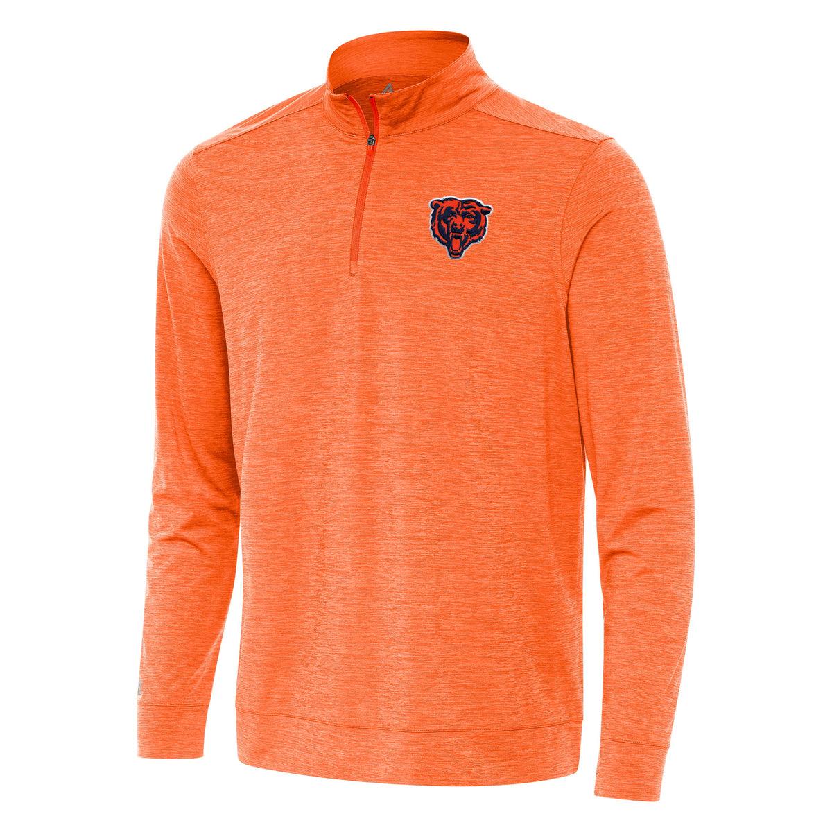 Chicago Bears Antigua Orange Primary Logo Bright QZ 1/4 Zip Lightweight Pullover Top for Men product image 1, provided for