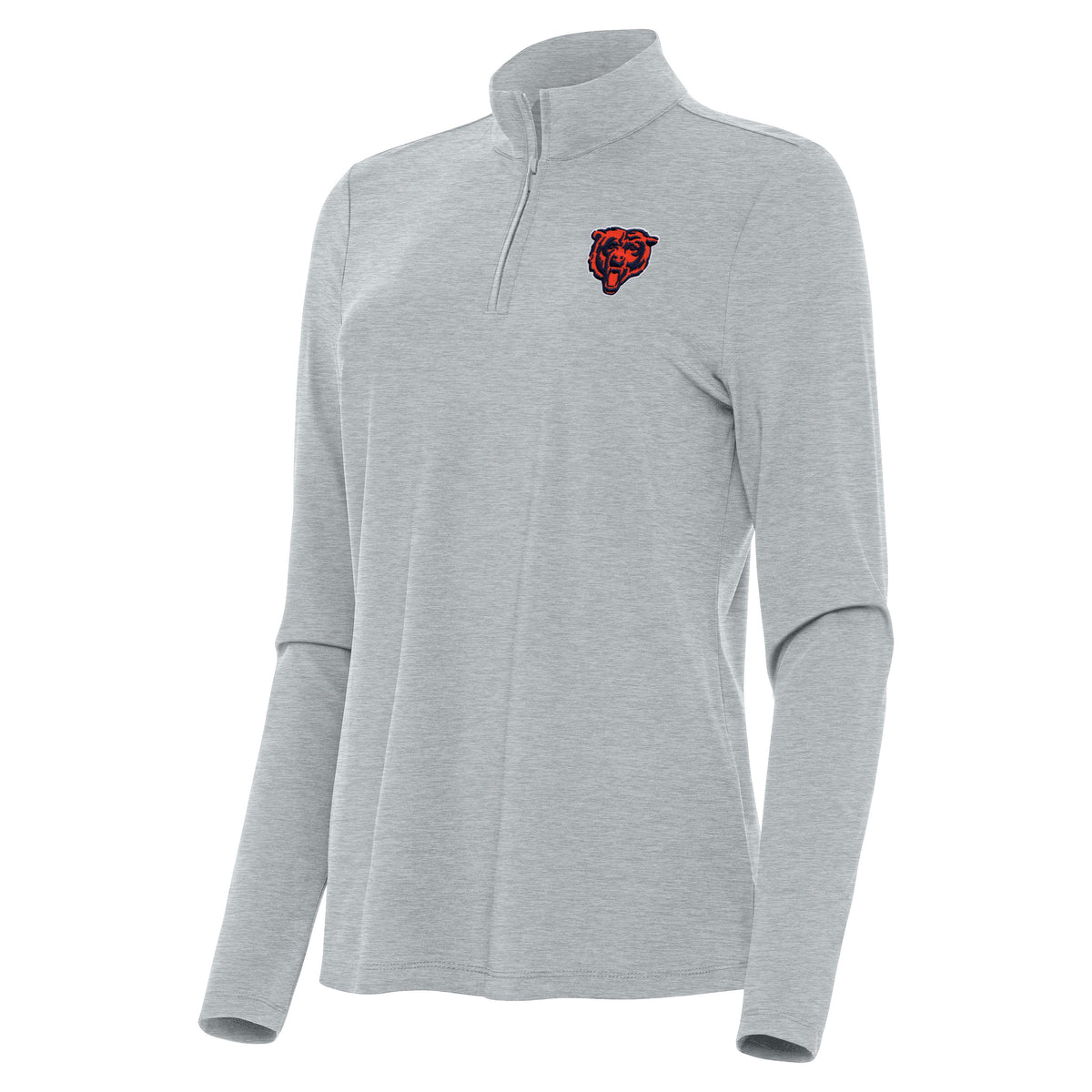 Chicago Bears Antigua Grey Primary Logo Bright QZ 1/4 Zip Lightweight Pullover Top for Women product image 1, provided for