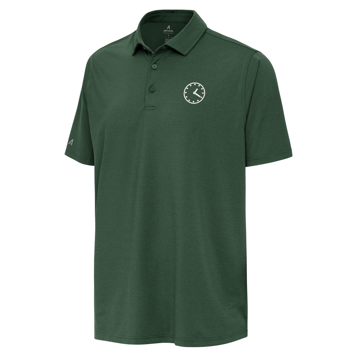 Chicago Cubs Antigua 1:20 Clock Green Hurdle Polo for Men product image 1, provided for visual reference and product detail