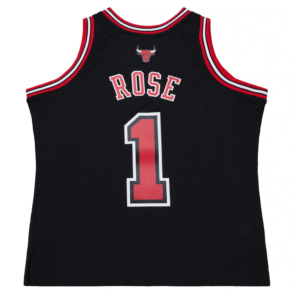 Chicago Bulls Derrick Rose Mitchell & Ness Black 2010-11 Hardwood Classics Swingman Jersey for Men product image 3, provided