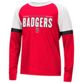 Wisconsin Badgers Colosseum Youth Ollie Long Sleeve Raglan T-Shirt product image 1, provided for visual reference and