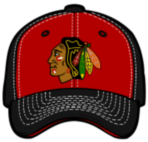Chicago Blackhawks NHL Staple Red/Black Adjustable Snapback Hat By Zephyr product image 1, provided for visual reference and
