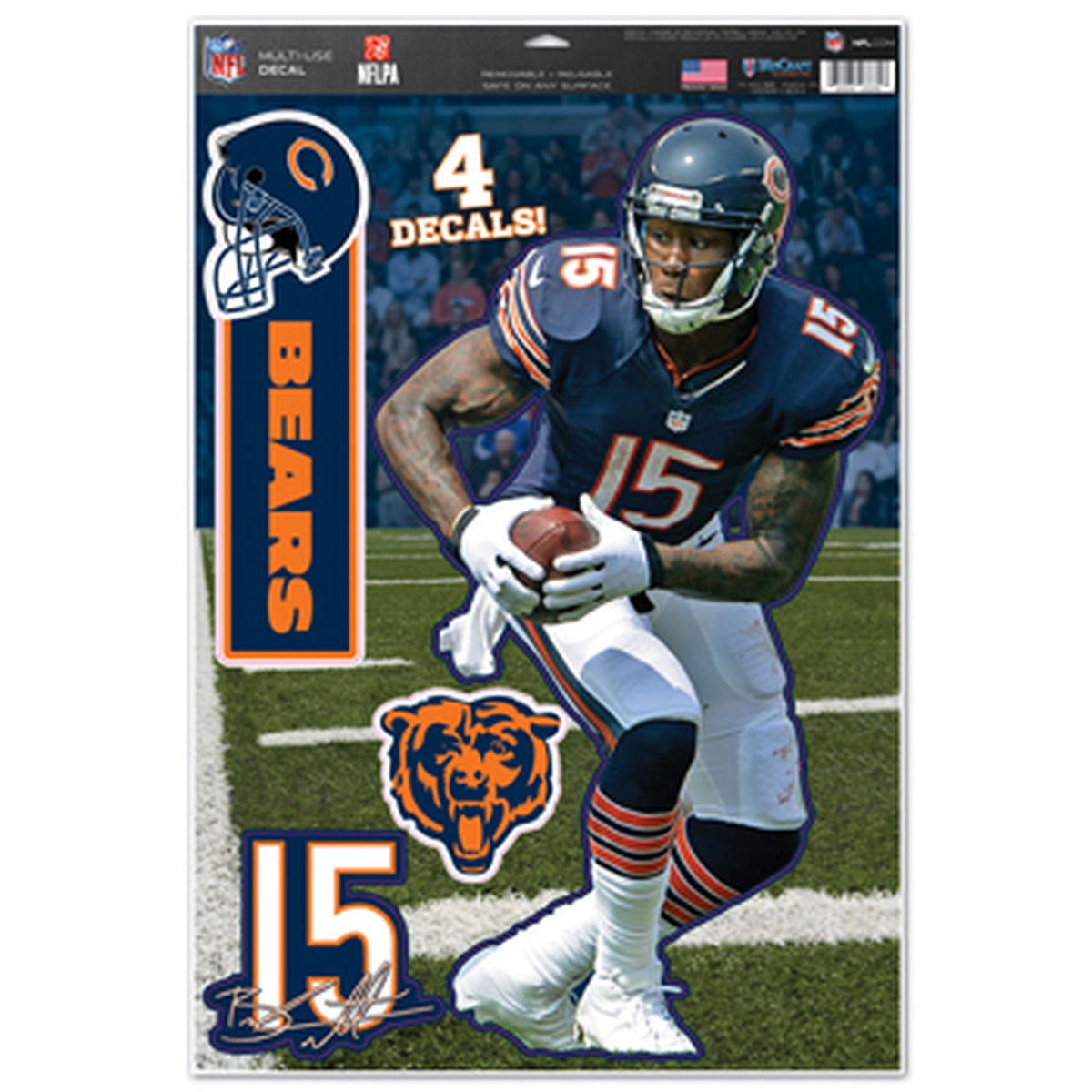 Chicago Bears Brandon Marshall 11x17 Multi Decals product image 1, provided for visual reference and product detail review