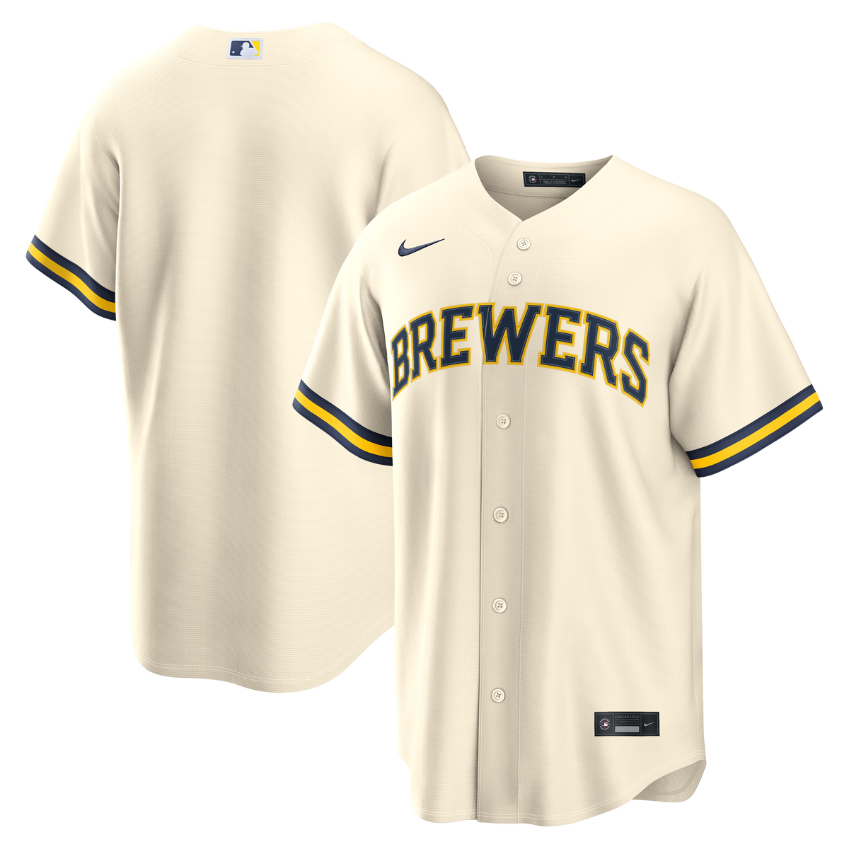 Milwaukee Brewers Nike Cream Home Replica Team Jersey for Men product image 1, provided for visual reference and product