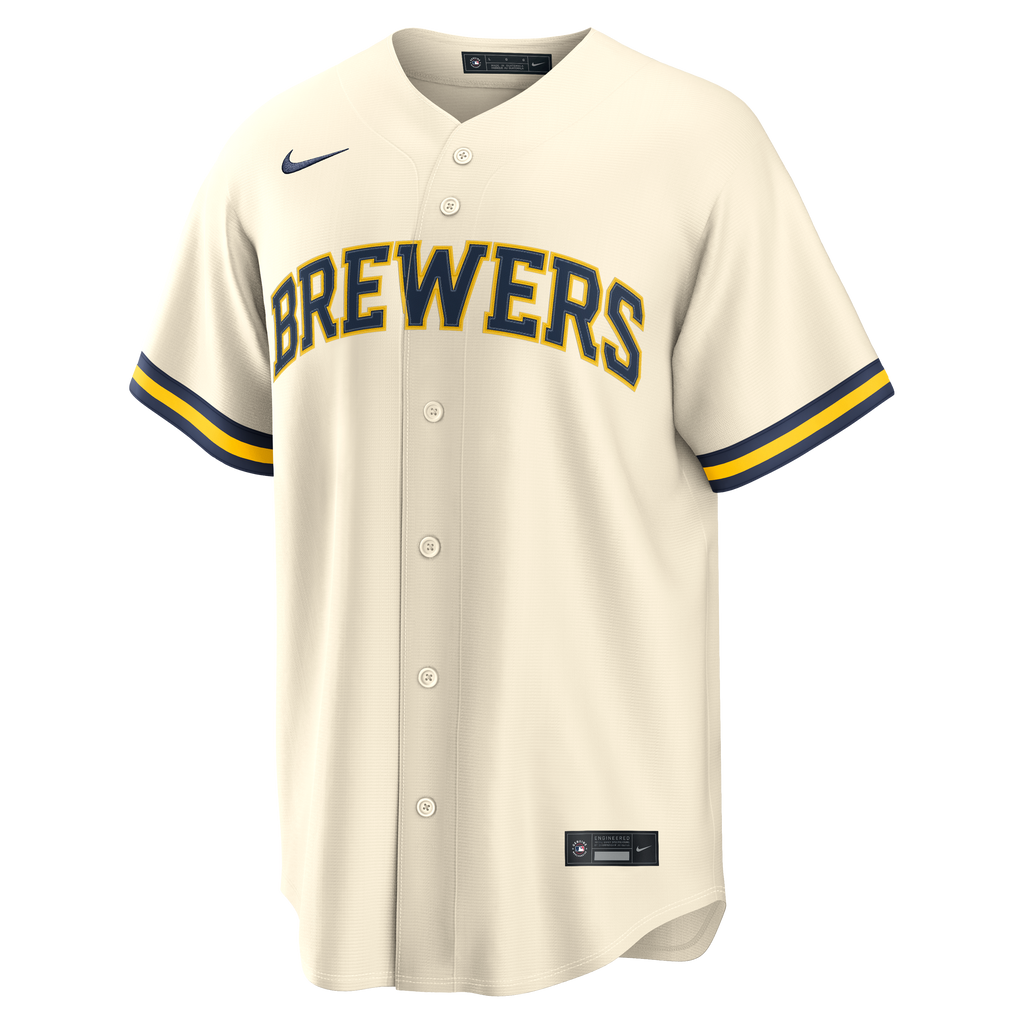 Milwaukee Brewers Nike Cream Home Replica Team Jersey for Men product image 2, provided for visual reference and product