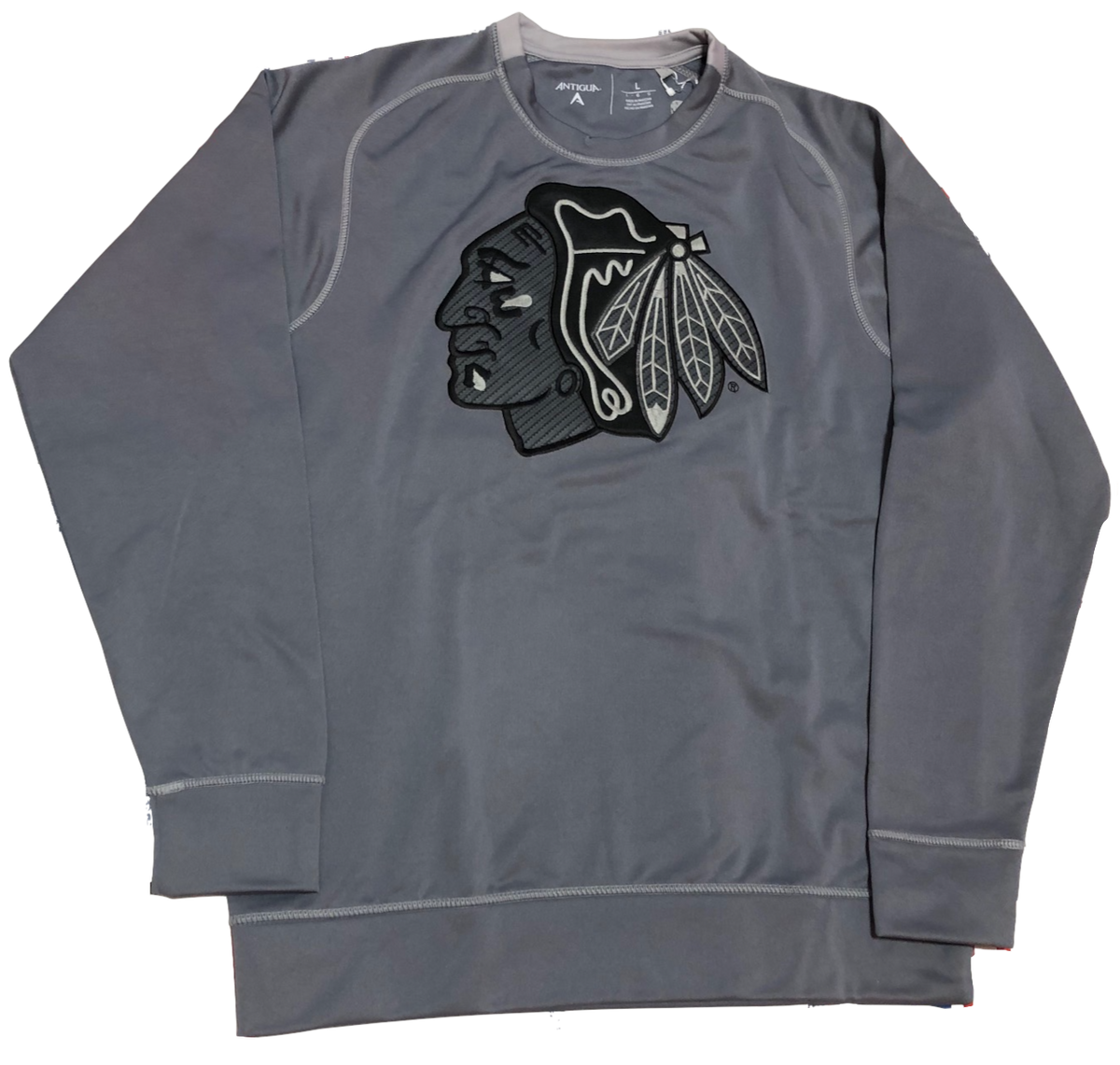 Chicago Blackhawks Volt Crew Neck Performance Sweatshirt By Antigua product image 1, provided for visual reference and
