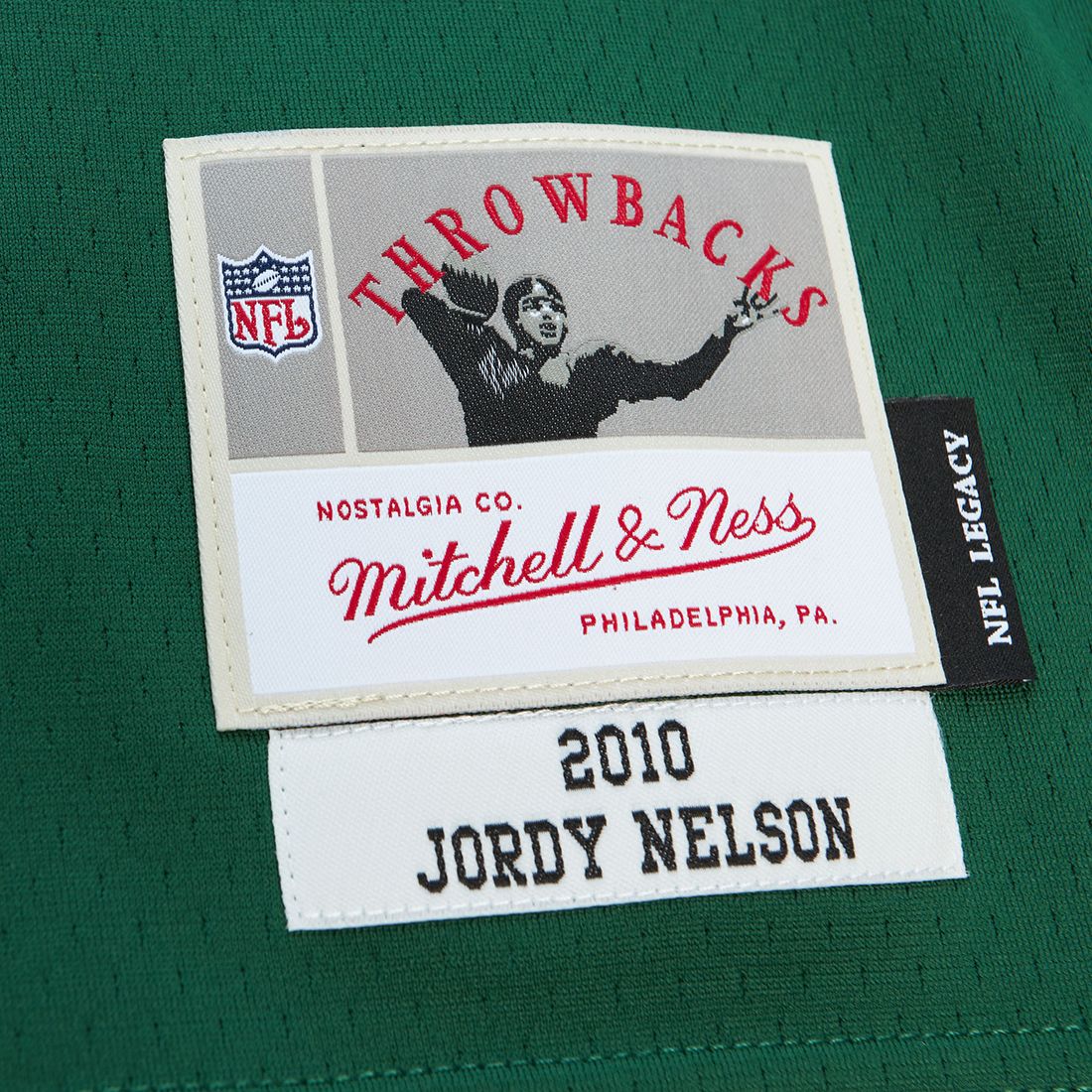 Jordy Nelson Green Bay Packers Mitchell & Ness 2010 Green Legacy Replica Jersey product image 4, provided for visual