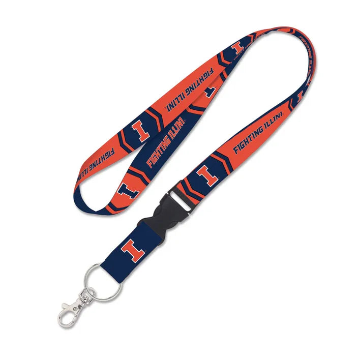 Illinois Fighting Illini Double Sided Lanyard With Detachable Buckle By Wincraft product image 1, provided for visual