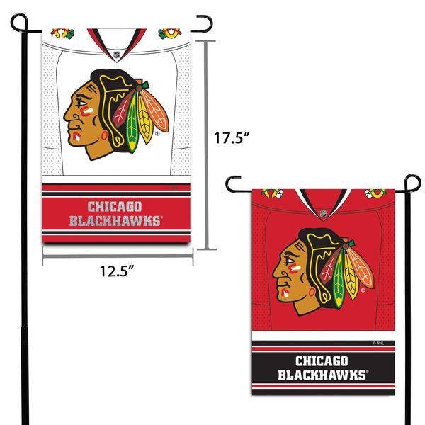 Chicago Blackhawks NHL 12.5" x 18" Double-Sided Jersey Foil Garden Flag product image 1, provided for visual reference and