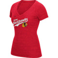 Chicago Blackhawks CCM Red Tri Blend Tail Sweep Slide T-Shirt for Women product image 1, provided for visual reference and