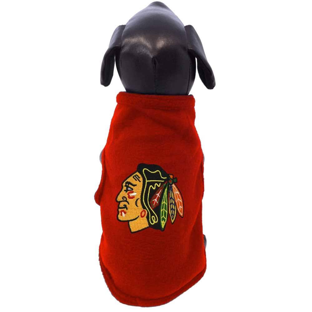 All Star Dogs Chicago Blackhawks Sleeveless Fleece Pet Vest product image 1, provided for visual reference and product