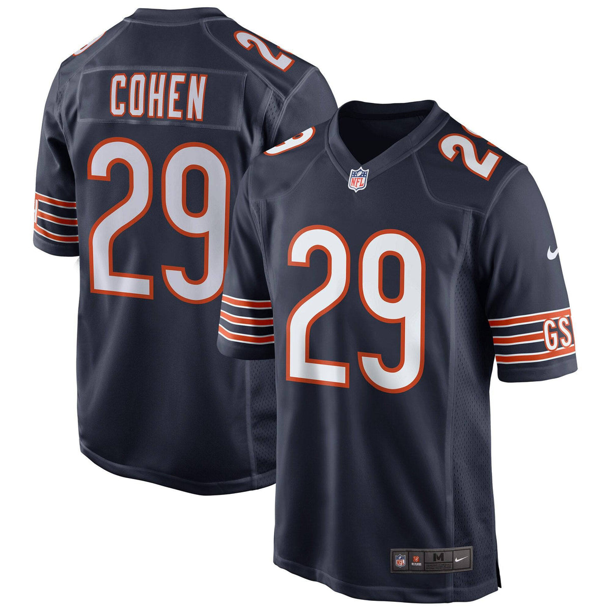 Chicago Bears Tarik Cohen Nike Navy Game Jersey for Men product image 1, provided for visual reference and product detail