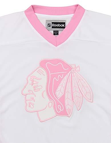 Chicago Blackhawks Pink/White Girls Infant Jersey (12-24 months) product image 2, provided for visual reference and product