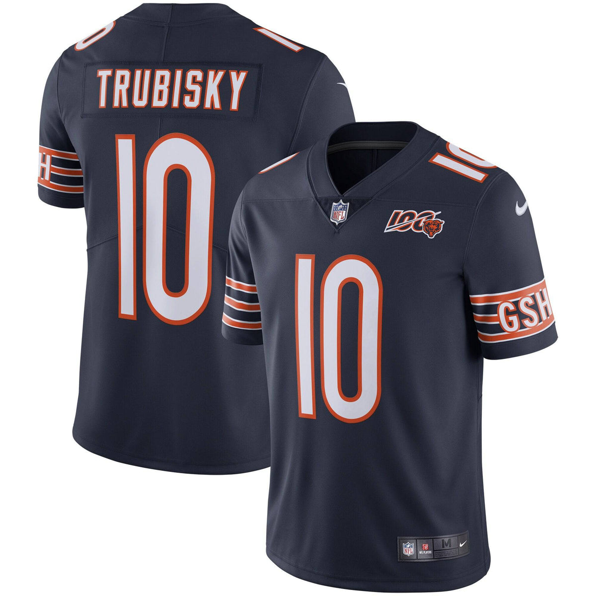 Chicago Bears Mitchell Trubisky Nike Navy NFL 100th Season Limited Jersey for Men product image 1, provided for visual