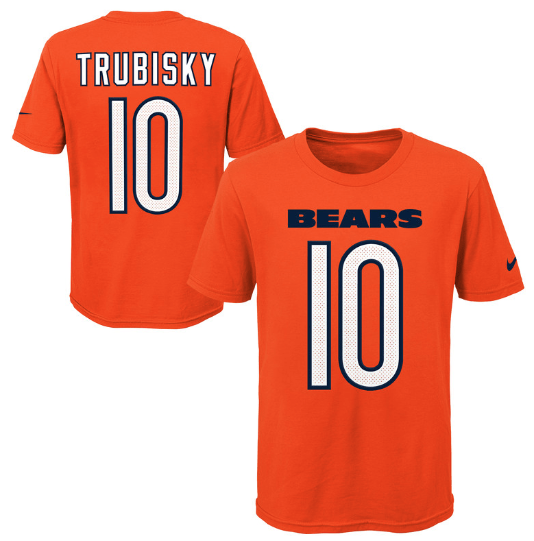 Youth Chicago Bears Mitchell Trubisky Nike Orange Player Game Team Name & Number T-Shirt product image 1, provided for