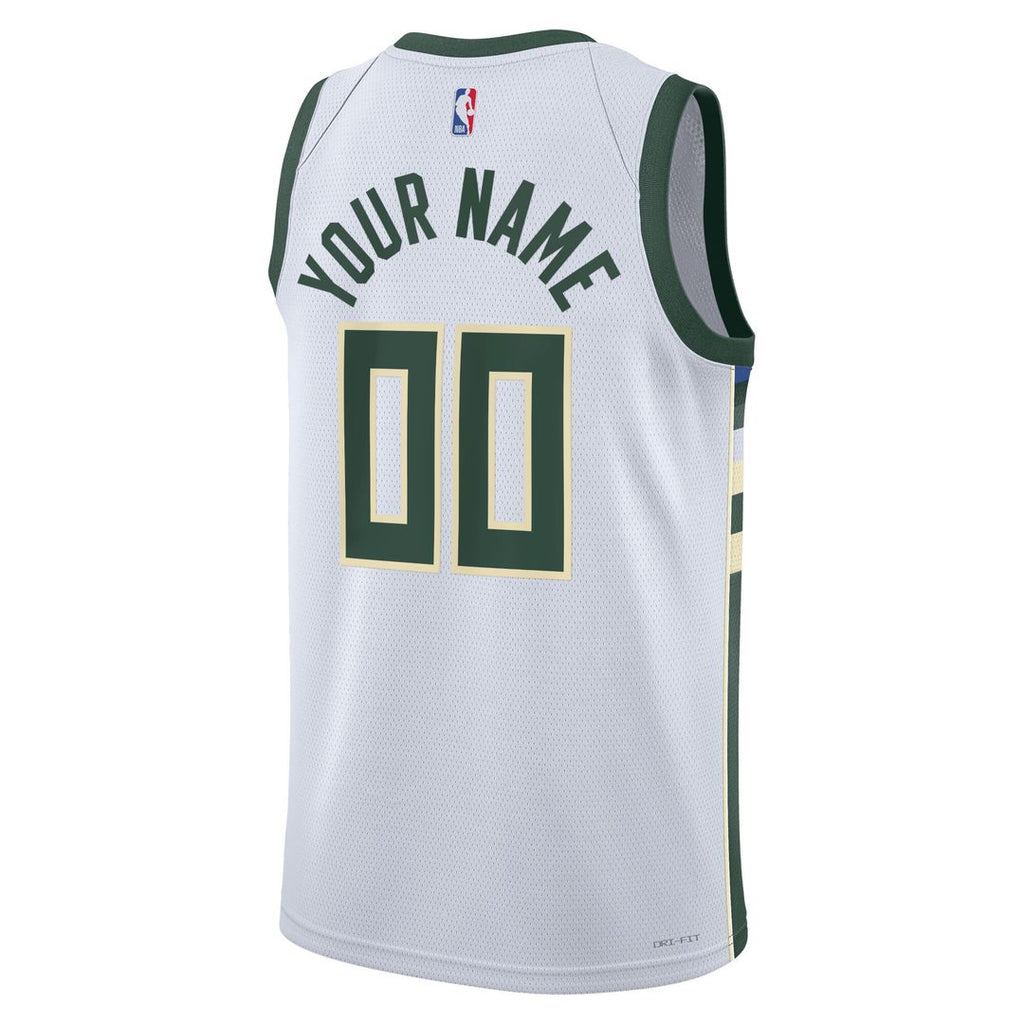 Milwaukee Bucks Nike Unisex Swingman Custom Jersey White product image 3