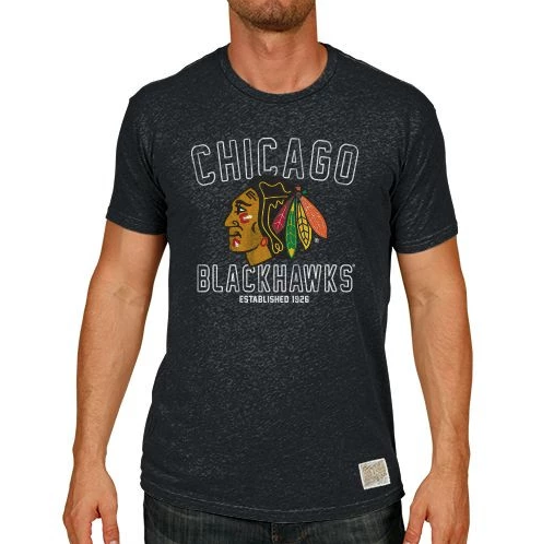 Chicago Blackhawks Charcoal Established Short Sleeve T-Shirt for Men product image 1, provided for visual reference and