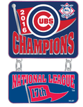 Chicago Cubs 2016 National League Champions Dangler Pin product image 1, provided for visual reference and product detail