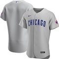 Chicago Cubs Gray Authentic Road Jersey by Nike product image 1, provided for visual reference and product detail review