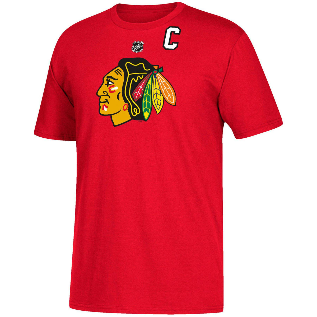 Chicago Blackhawks Jonathan Toews adidas Red Name & Number T-Shirt for Men product image 2, provided for visual reference