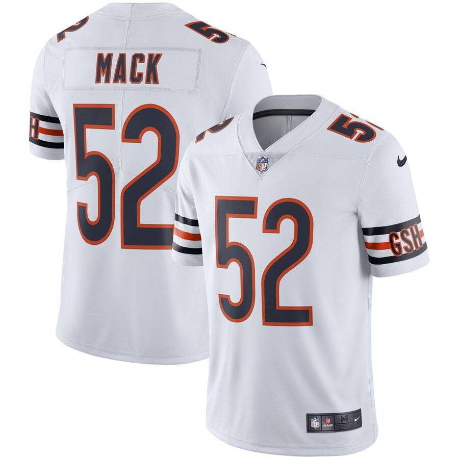 Chicago Bears Khalil Mack Nike White Vapor Limited Jersey for Men product image 1, provided for visual reference and product