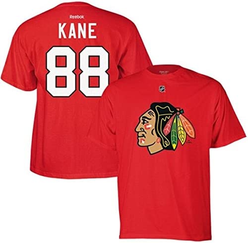Chicago Blackhawks Patrick Kane Reebok Home Name & Number T-Shirt for Men product image 3, provided for visual reference and