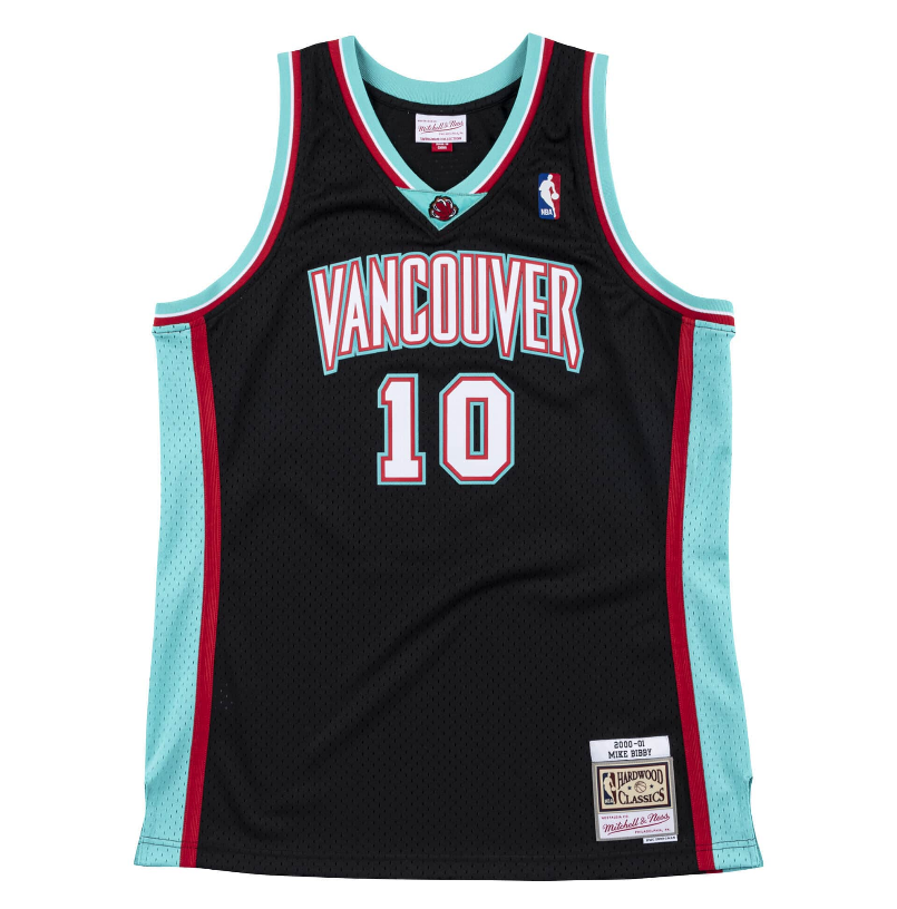 Vancouver Grizzlies Mike Bibby Mitchell & Ness Black 2000-01 Hardwood Classics Swingman Jersey for Men product image 2,