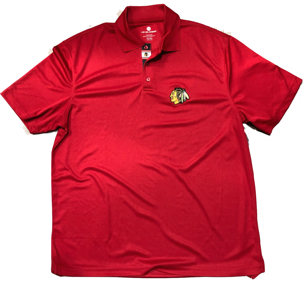 Chicago Blackhawks Omaha Bar Stripe Polo By Levelwear product image 1, provided for visual reference and product detail