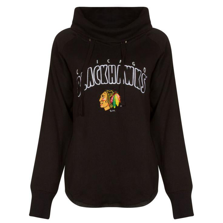 Womens Chicago Blackhawks Funnel Neck Hood Sweatshirt product image 1, provided for visual reference and product detail