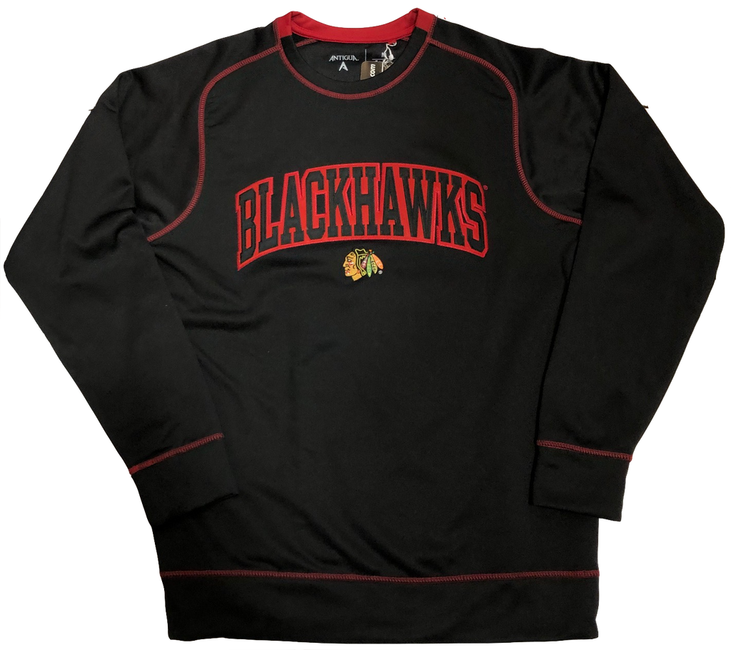 Chicago Blackhawks Volt Wordmark Fleece Sweatshirt By Antigua product image 1, provided for visual reference and product