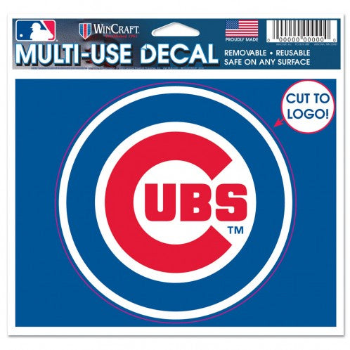 Chicago Cubs 5X6 Bullseye Logo Multi Use Cut To Logo Decal By Wincraft product image 1, provided for visual reference and