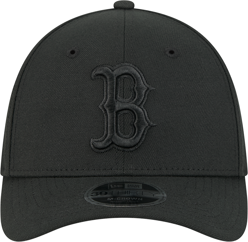 Boston Red Sox M-Crown 39Thirty Tonal Black Flex Fit Hat product image 2, provided for visual reference and product detail