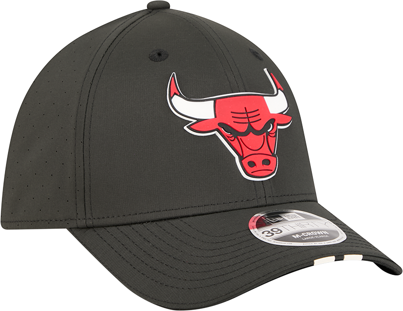 Chicago Bulls New Era Assist Black M-Crown 39THIRTY Flex Hat for Men product image 3, provided for visual reference and