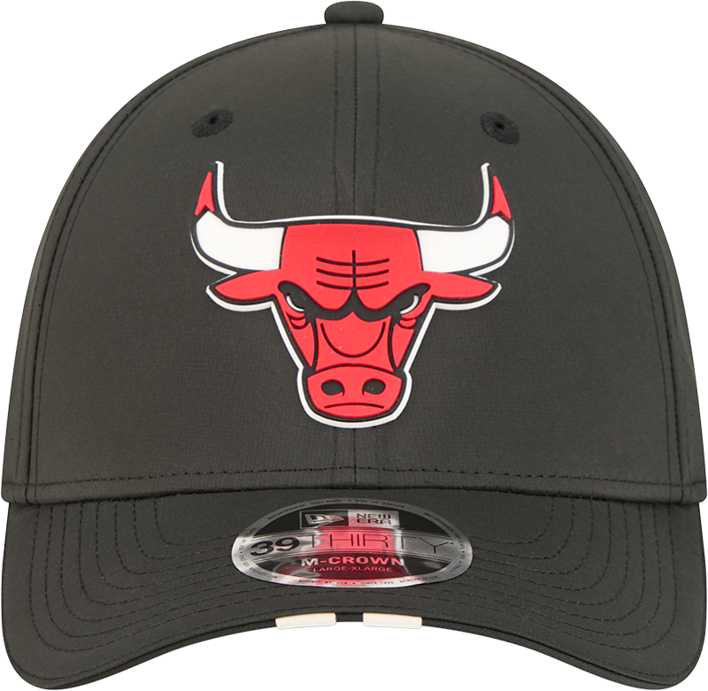 Chicago Bulls New Era Assist Black M-Crown 39THIRTY Flex Hat for Men product image 2, provided for visual reference and