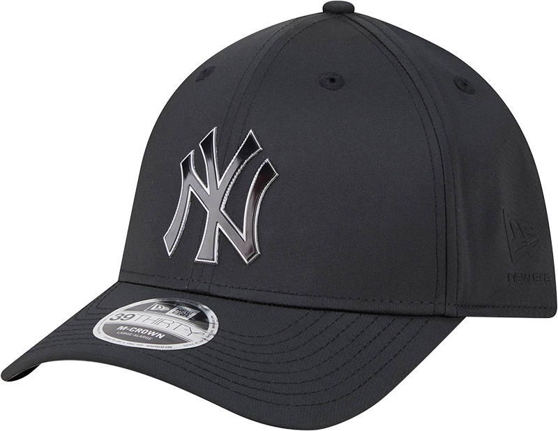 New York Yankees New Era M-Crown 39Thirty Metallic Black Performance Flex Fit Hat product image 1, provided for visual