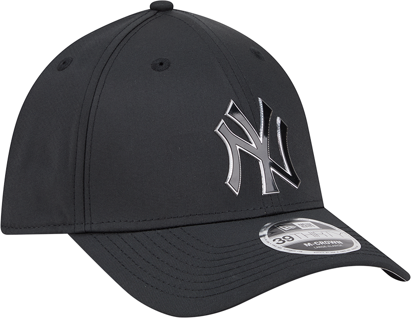 New York Yankees New Era M-Crown 39Thirty Metallic Black Performance Flex Fit Hat product image 3, provided for visual