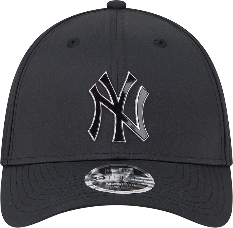 New York Yankees New Era M-Crown 39Thirty Metallic Black Performance Flex Fit Hat product image 2, provided for visual