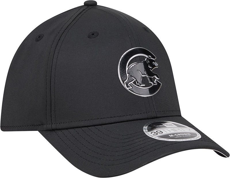 Chicago Cubs New Era M-Crown 39Thirty Metallic Black Performance Flex Fit Hat-Crawling Bear product image 3, provided for