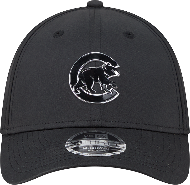 Chicago Cubs New Era M-Crown 39Thirty Metallic Black Performance Flex Fit Hat-Crawling Bear product image 2, provided for