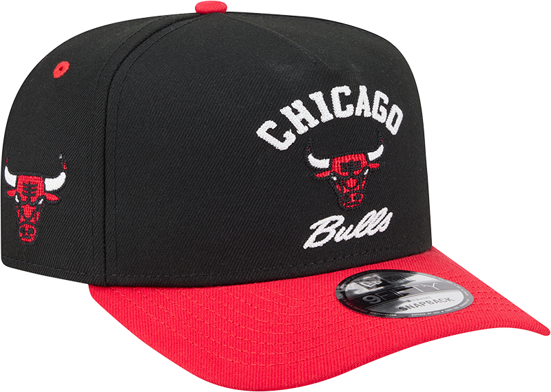 Chicago Bulls New Era Arched Black A-Frame 9FIFTY Snapback Hat product image 1, provided for visual reference and product