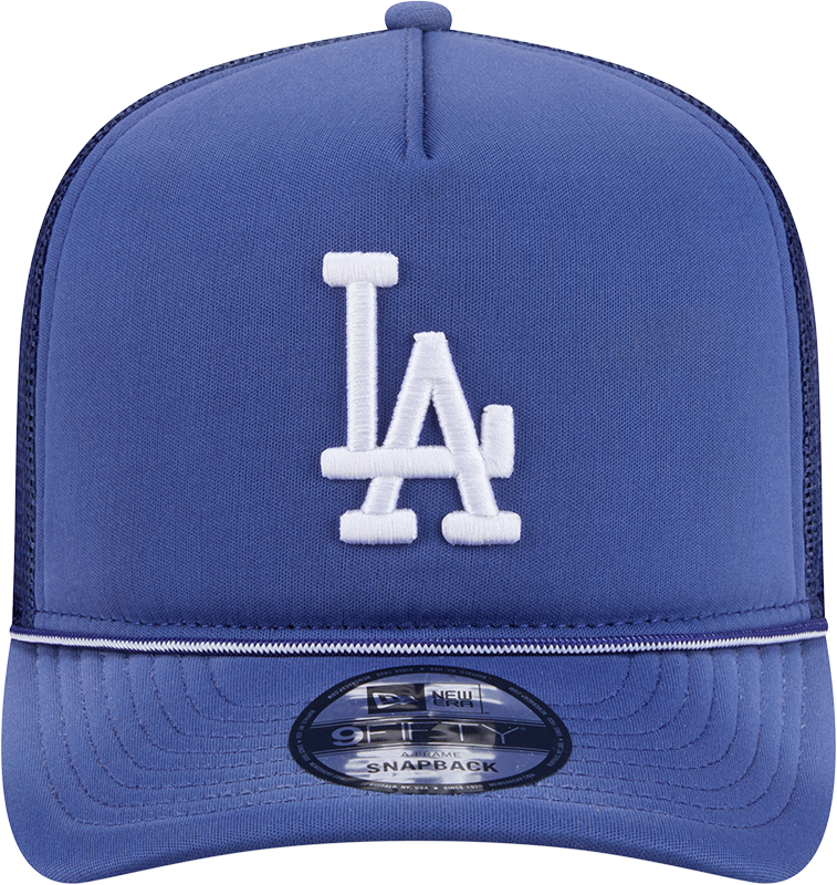 Los Angeles Dodgers New Era Blue Worn A-Frame 9FIFTY Trucker Snapback Hat product image 3, provided for visual reference and