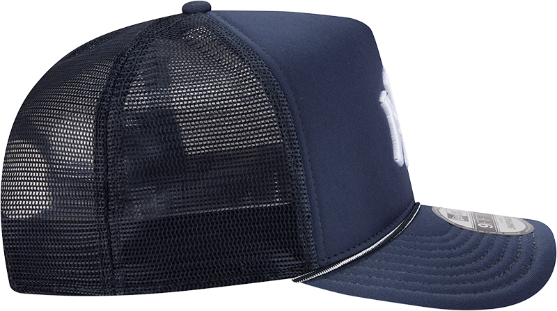New York Yankees New Era Navy Worn A-Frame 9FIFTY Trucker Snapback Hat product image 5, provided for visual reference and