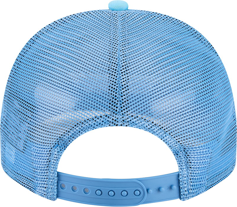 Chicago Cubs New Era Blue Worn A-Frame 9FIFTY Trucker Snapback Hat product image 6, provided for visual reference and