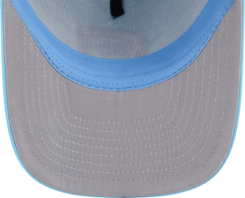 Chicago Cubs New Era Blue Worn A-Frame 9FIFTY Trucker Snapback Hat product image 7, provided for visual reference and